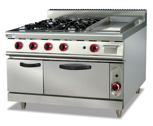 Gas range with 4-burner&griddie&oven
