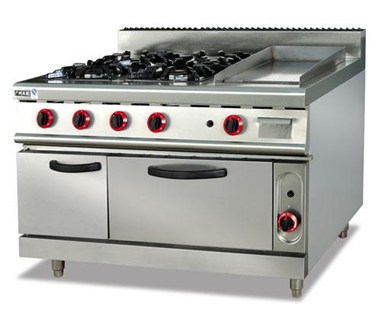 Gas range with 4-burner&griddie&oven