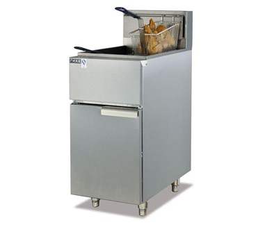 Vertical gas temperature fryer