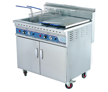 Double Tanks Stand Style Gas Fryer