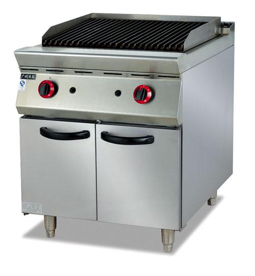 Gas Lava Rock Broiler With Cabinet